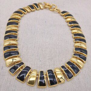 VTG Gold & Black Enamel 80's/90's Statement Necklace